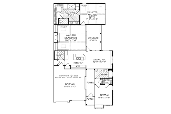 Floor Plan - Main Floor for Bungalow House Plan #927-514 - 2 bed, 2 bath