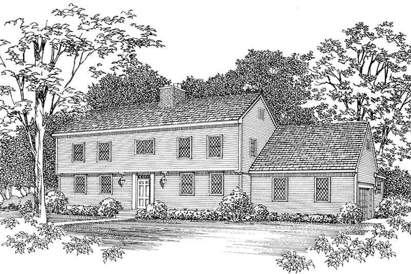 Home Plan - Colonial Exterior - Front Elevation Plan #72-697