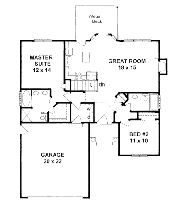 Architectural House Design - Traditional Floor Plan - Main Floor Plan #58-203