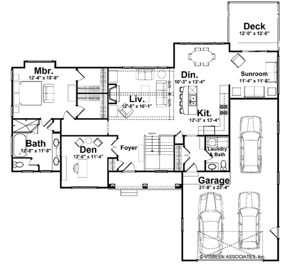 Home Plan - Craftsman Floor Plan - Main Floor Plan #928-129