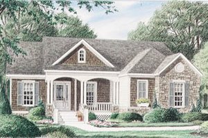 Cottage Exterior - Front Elevation Plan #34-110