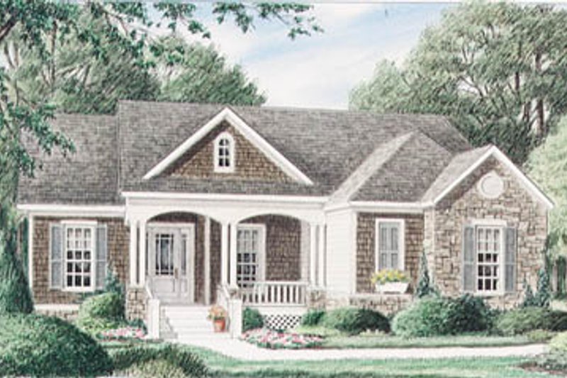 Architectural House Design - Cottage Exterior - Front Elevation Plan #34-110