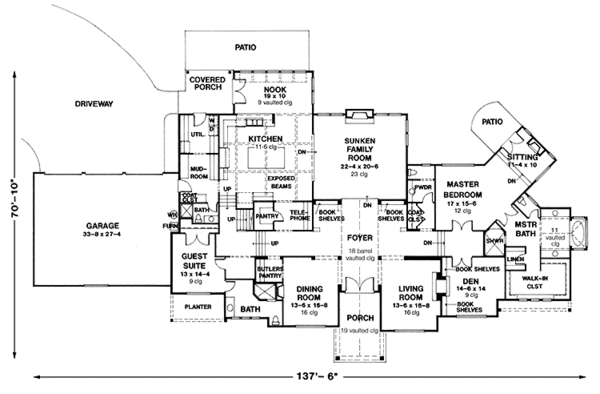 House Plan Design - Country Floor Plan - Main Floor Plan #966-72