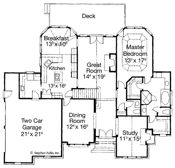 Architectural House Design - Country Floor Plan - Main Floor Plan #429-214
