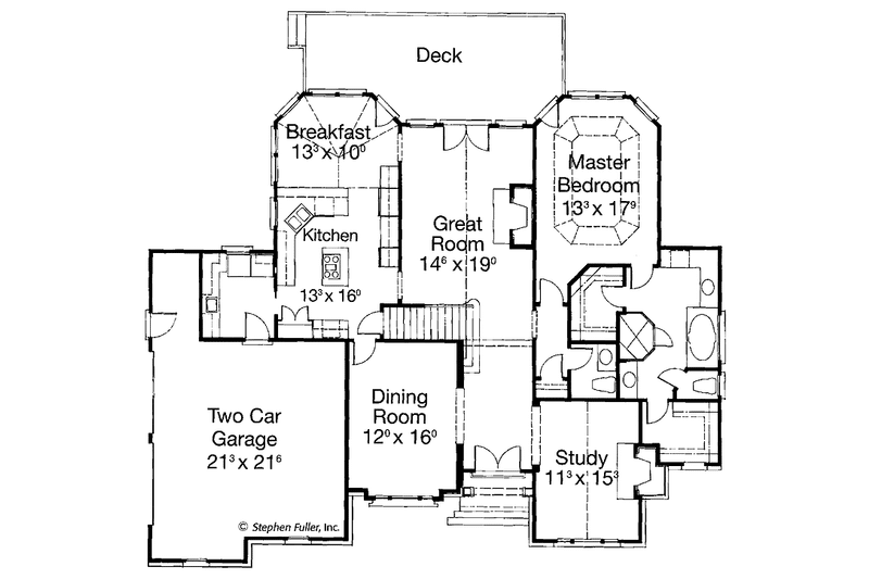 Home Plan - Floor Plan - Main Floor for Country House Plan #429-214 - 4 bed, 2.5 bath