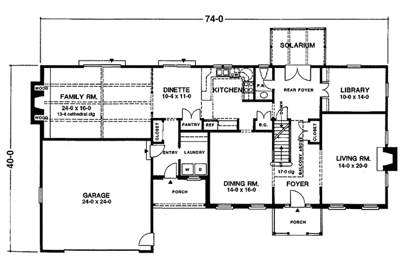 Home Plan - Floor Plan - Main Floor for Colonial House Plan #1001-139 - 4 bed, 2.5 bath