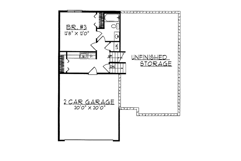 Home Plan - Floor Plan - Lower Floor for Contemporary House Plan #70-1316 - 3 bed, 3 bath