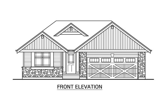 Exterior - Front Elevation 4 for Craftsman House Plan #1100-105 - 3 bed, 2 bath