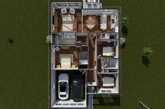 Floor Plan - Main Floor 1 for Cottage House Plan #513-2420 - 3 bed, 2 bath