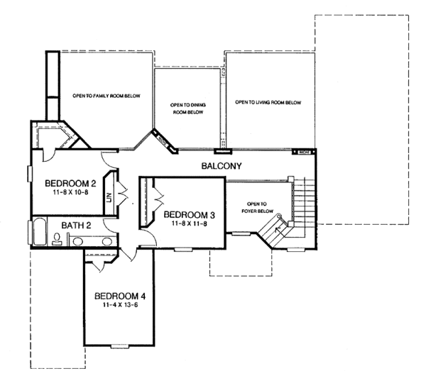 Dream House Plan - Traditional Floor Plan - Upper Floor Plan #952-18
