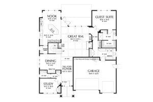 Floor Plan - Main Floor for Craftsman House Plan #48-905 - 4 bed, 5.5 bath
