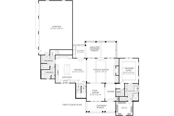 Floor Plan - Main Floor for Farmhouse House Plan #927-996 - 4 bed, 4.5 bath