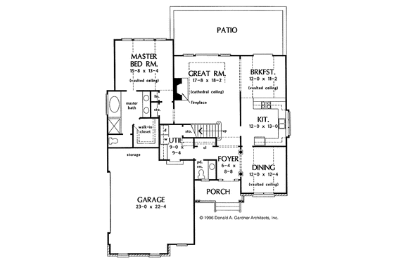 Floor Plan - Main Floor for Traditional House Plan #929-251 - 3 bed, 2.5 bath
