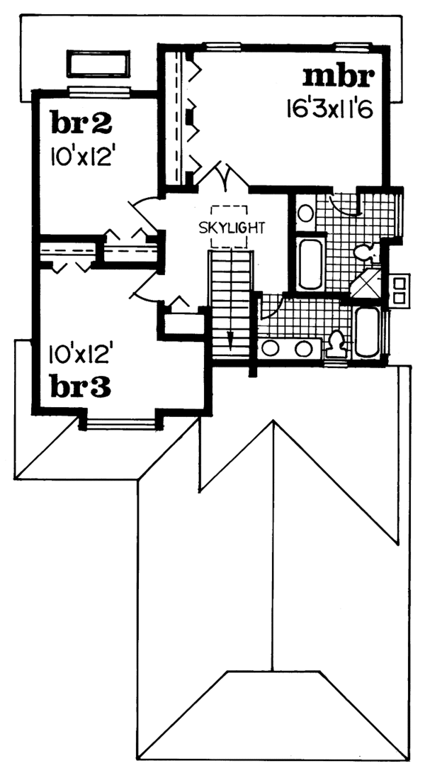 House Blueprint - Craftsman Floor Plan - Upper Floor Plan #47-985