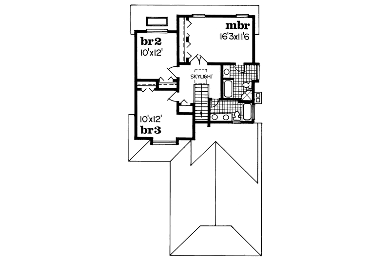 Home Plan - Floor Plan - Upper Floor for Craftsman House Plan #47-985 - 3 bed, 2.5 bath