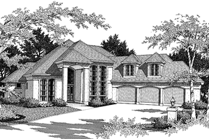 Mediterranean Exterior - Front Elevation Plan #48-721