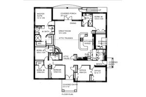 Floor Plan - Main Floor for Ranch House Plan #117-868 - 5 bed, 3 bath