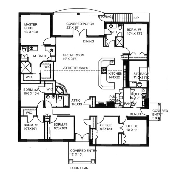 Dream House Plan - Ranch Floor Plan - Main Floor Plan #117-868