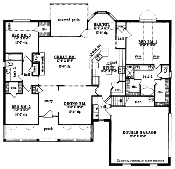 House Design - Country Floor Plan - Main Floor Plan #42-415