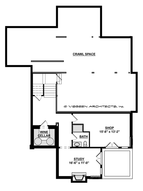 Architectural House Design - Craftsman Floor Plan - Lower Floor Plan #928-280