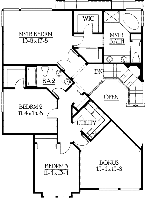 Architectural House Design - Craftsman Floor Plan - Upper Floor Plan #132-392
