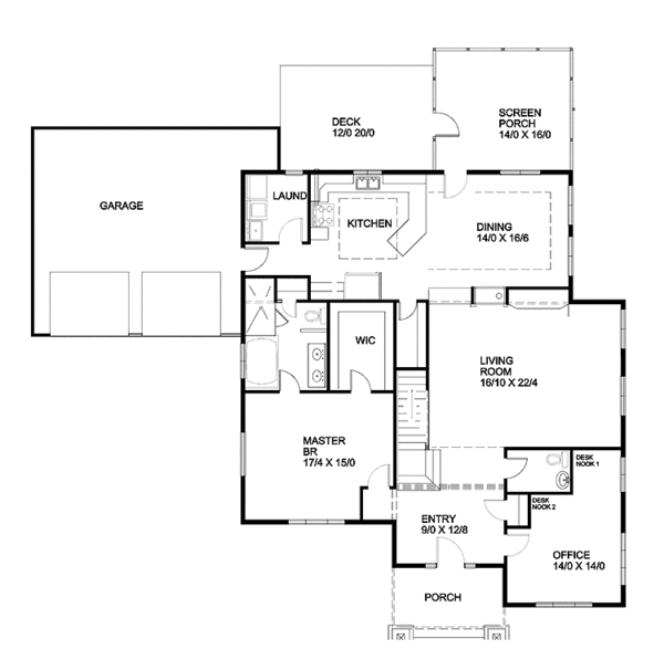 Architectural House Design - Craftsman Floor Plan - Main Floor Plan #939-1