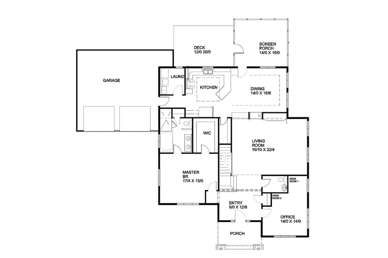 Dream House Plan - Floor Plan - Main Floor for Craftsman House Plan #939-1 - 4 bed, 3.5 bath