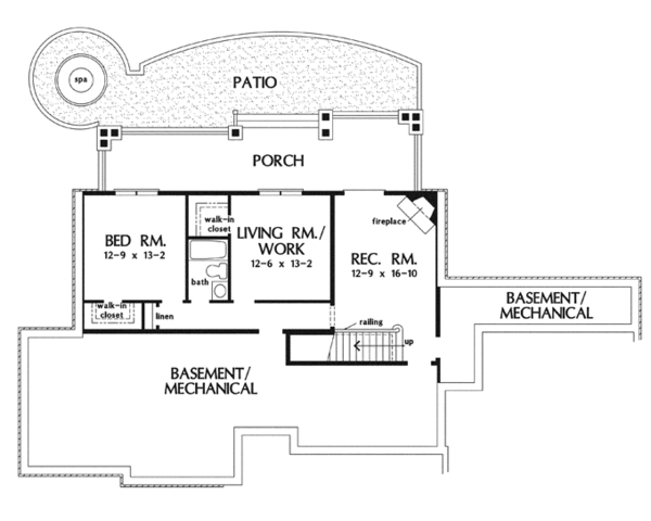 Architectural House Design - Craftsman Floor Plan - Lower Floor Plan #929-919