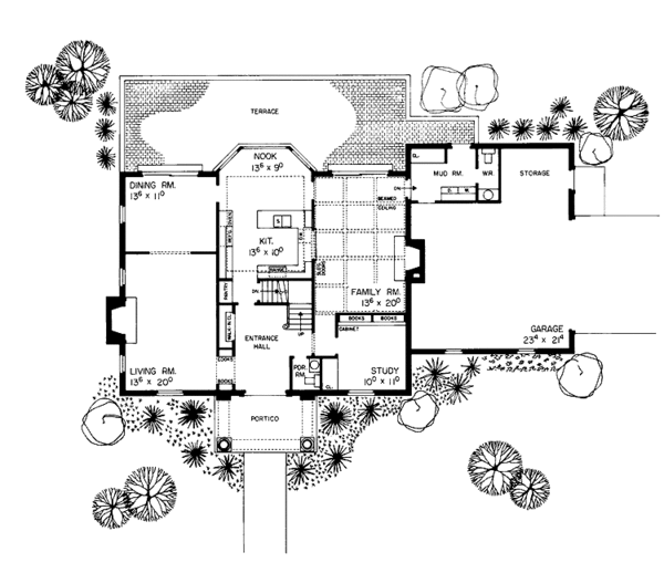 House Plan Design - Classical Floor Plan - Main Floor Plan #72-613