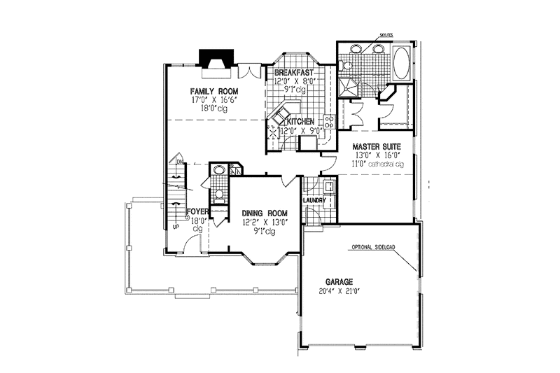 Architectural House Design - Floor Plan - Main Floor for Country House Plan #953-62 - 3 bed, 2.5 bath