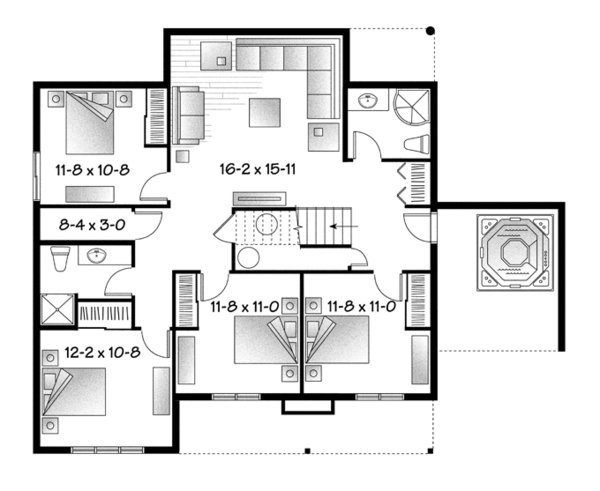 House Design - European Floor Plan - Lower Floor Plan #23-2512