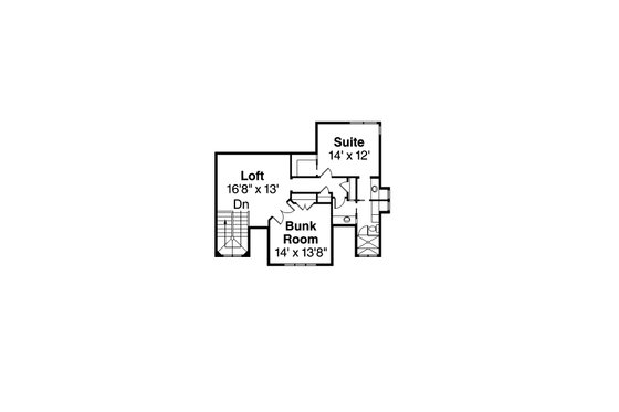 Craftsman style house plan, upper level floor plan