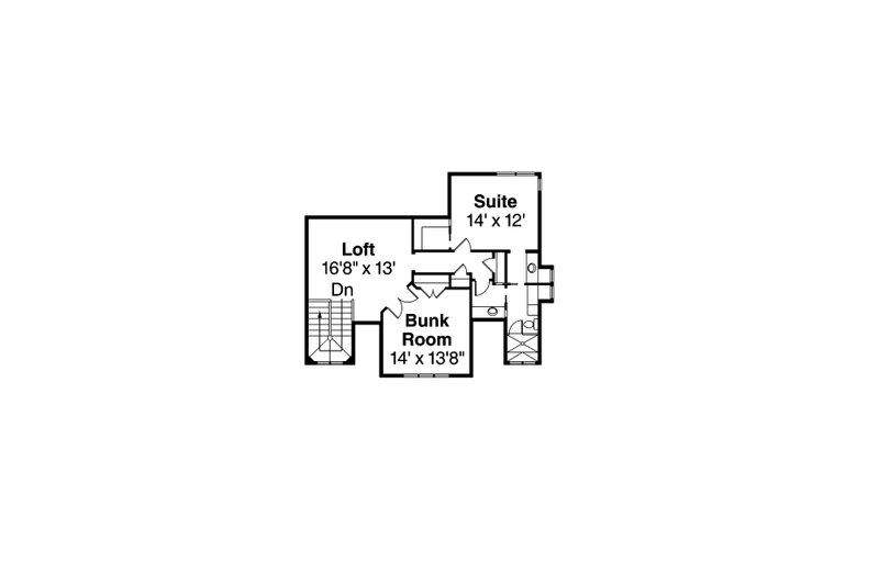 Architectural House Design - Craftsman style house plan, upper level floor plan