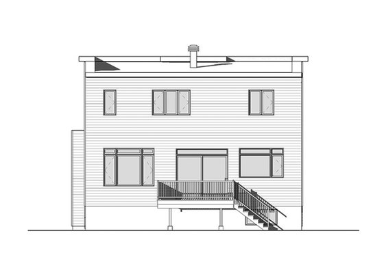 Exterior - Rear Elevation for Contemporary House Plan #23-2647 - 4 bed, 3.5 bath