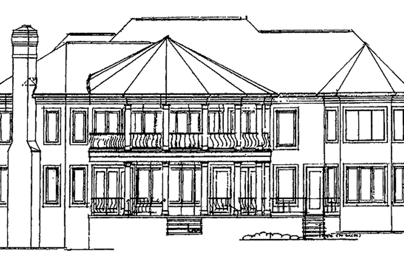 Home Plan - Exterior - Rear Elevation for Mediterranean House Plan #453-186 - 4 bed, 3.5 bath