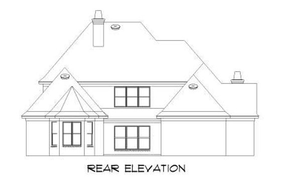 Exterior - Rear Elevation for Traditional House Plan #424-77 - 4 bed, 3.5 bath