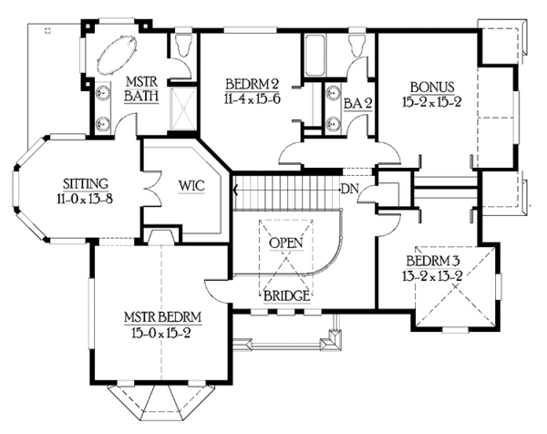 Architectural House Design - Craftsman Floor Plan - Upper Floor Plan #132-314