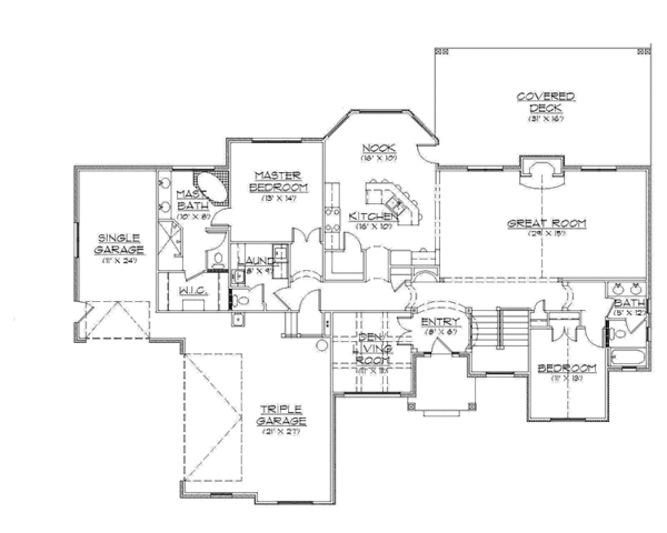House Design - European Floor Plan - Main Floor Plan #945-105