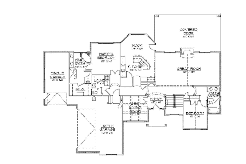 House Blueprint - Floor Plan - Main Floor for European House Plan #945-105 - 2 bed, 2.5 bath