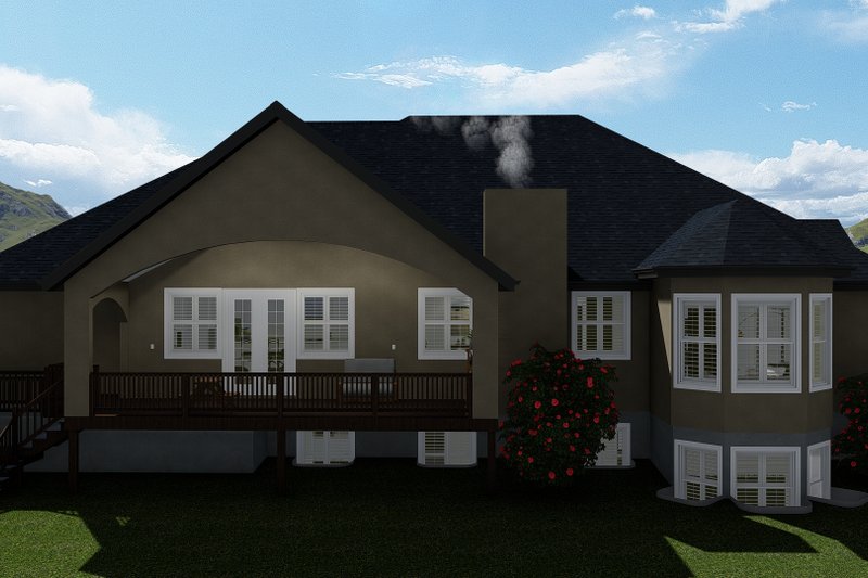 Dream House Plan - Traditional Exterior - Rear Elevation Plan #1060-61