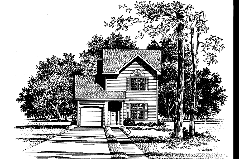 House Blueprint - Country Exterior - Front Elevation Plan #316-197