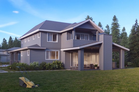 Exterior - Rear Elevation for Traditional House Plan #1066-19 - 5 bed, 4.5 bath