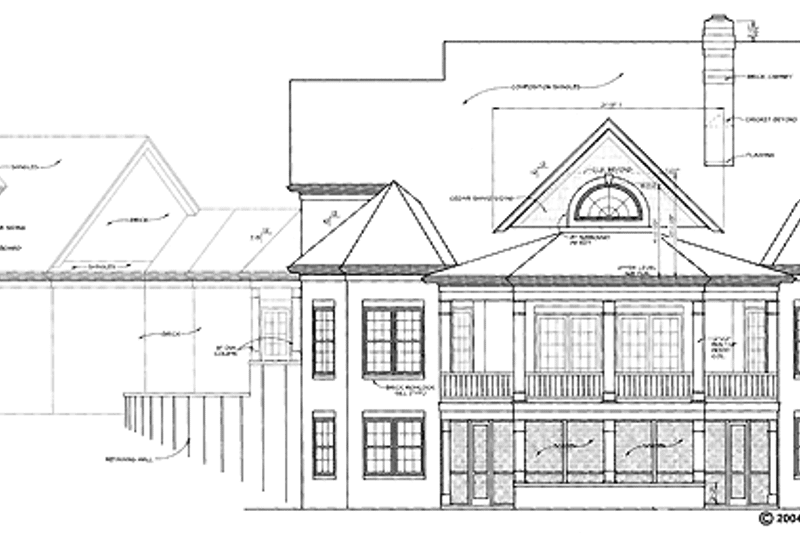Home Plan - Exterior - Rear Elevation for Country House Plan #453-259 - 5 bed, 4 bath