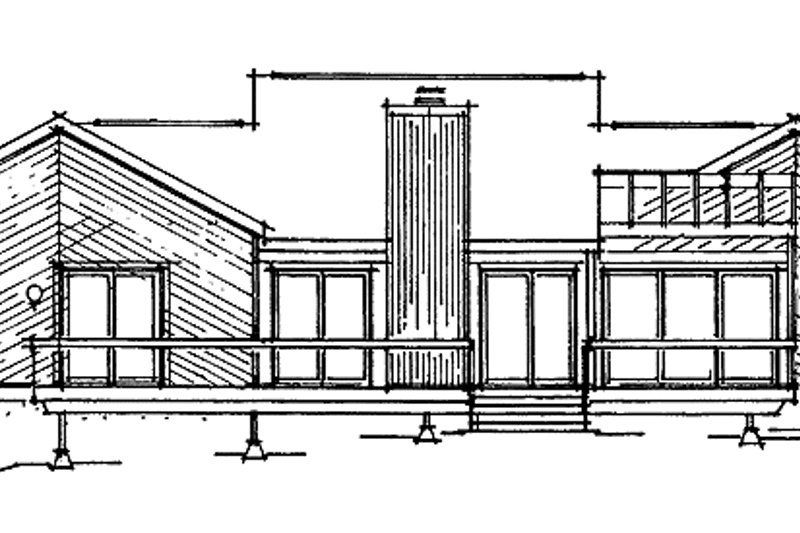 Home Plan - Exterior - Rear Elevation for Contemporary House Plan #72-1065 - 3 bed, 2 bath