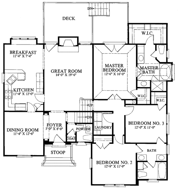 Dream House Plan - Country Floor Plan - Main Floor Plan #429-129