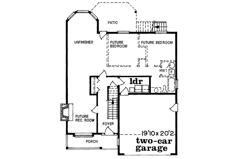 Home Plan - Floor Plan - Main Floor for Victorian House Plan #47-798 - 3 bed, 2 bath