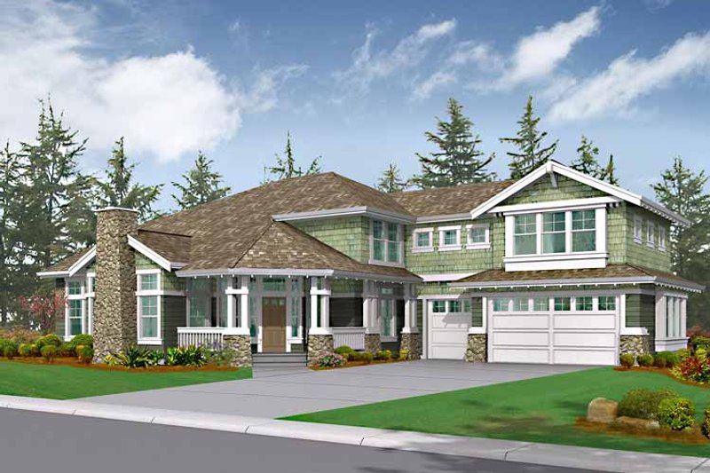 House Blueprint - Craftsman Exterior - Front Elevation Plan #132-450