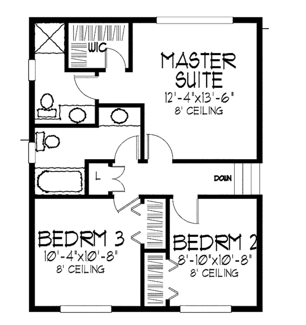House Plan Design - Tudor Floor Plan - Upper Floor Plan #51-692