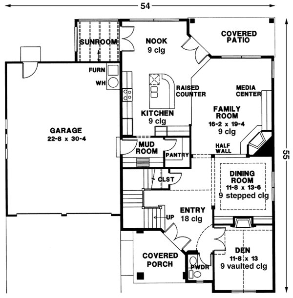 House Plan Design - European Floor Plan - Main Floor Plan #966-29