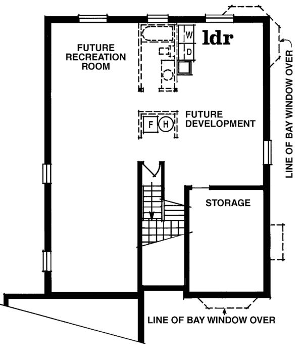 House Blueprint - Craftsman Floor Plan - Lower Floor Plan #47-792